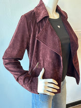 Load image into Gallery viewer, Lola &amp; Sophie- Velvet Moto Jacket- Burgundy