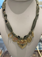 Load image into Gallery viewer, Mandriana - Vintage Bandana Charm Necklace - Sage Green
