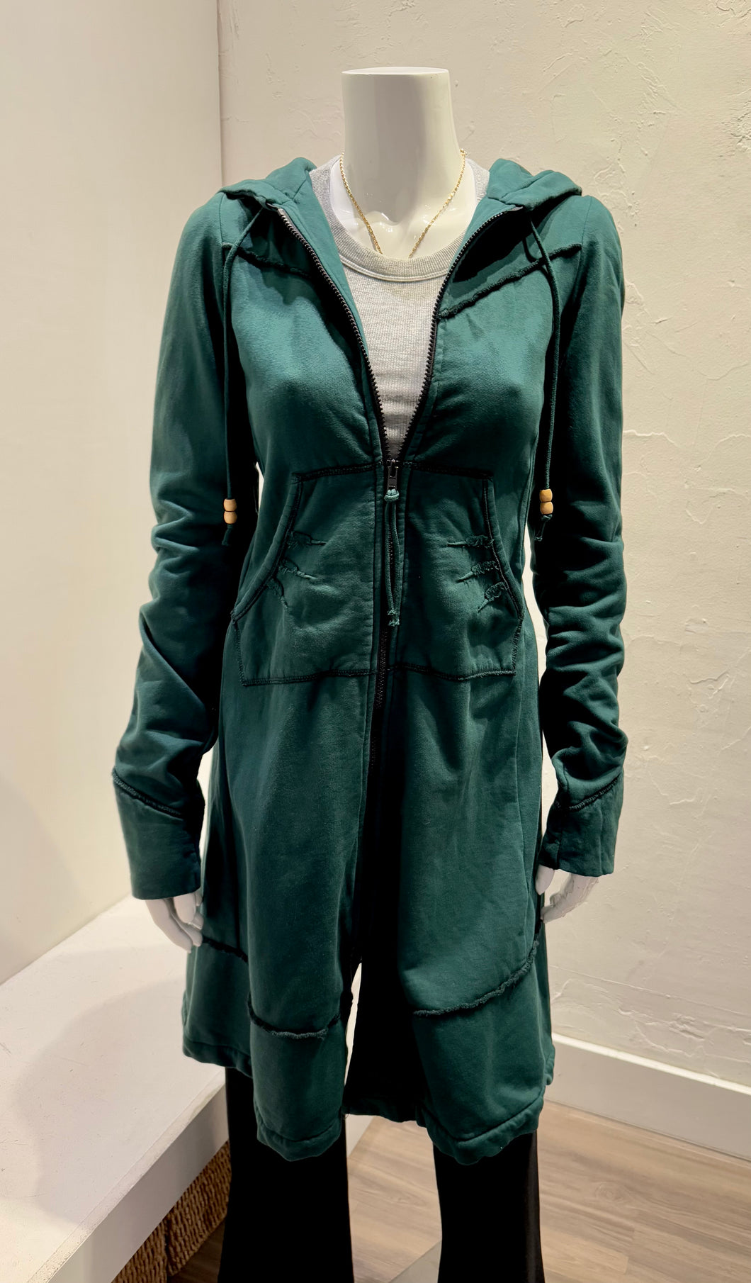 Prairie Underground - Long Cloak Hoodie - Billiard