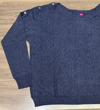 Load image into Gallery viewer, Zaket &amp; Plover - Button Boat Neck Sweater - Denim