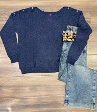 Load image into Gallery viewer, Zaket &amp; Plover - Button Boat Neck Sweater - Denim