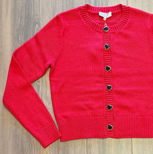 Load image into Gallery viewer, J Society - Heart Button Cardi - Red