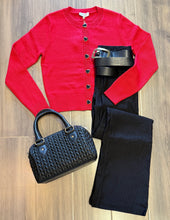 Load image into Gallery viewer, J Society - Heart Button Cardi - Red