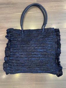 Laggo Atena Raffia Bag - Navy