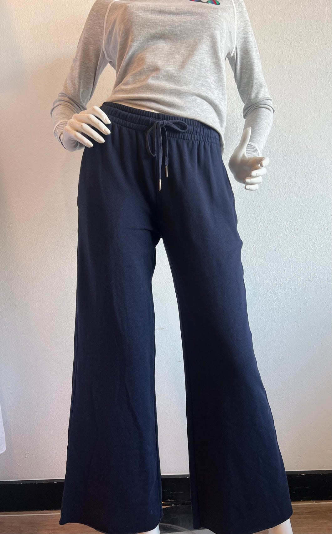 Mila - Cropped Palazzo Pant - Navy