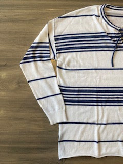 Zaket & Plover - Beach Stripe Sweater - White