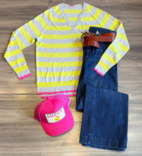 Load image into Gallery viewer, Zaket &amp; Plover - Stripe Vee Sweater - Marl