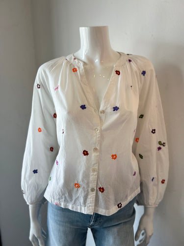 Velvet - Aretha Embroidered Top - Cream