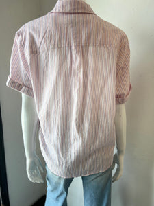 Velvet Mika  Striped Button Shirt - Pink
