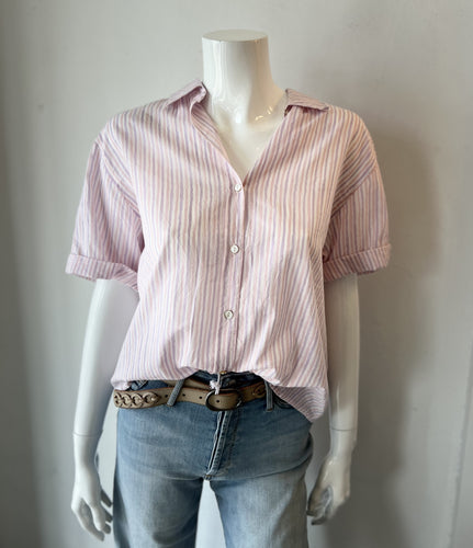 Velvet Mika  Striped Button Shirt - Pink
