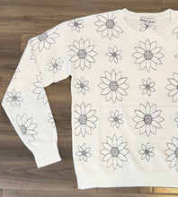 Load image into Gallery viewer, J Society Daisy Outline Sweater - White