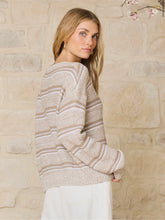 Load image into Gallery viewer, Stitches + Stripes - Hill Pullover - Matcha Combo