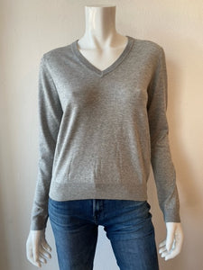 Minnie Rose - Supima Cotton V-neck L/S - Ash Grey