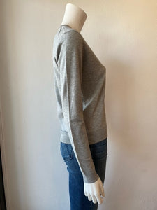 Minnie Rose - Supima Cotton V-neck L/S - Ash Grey