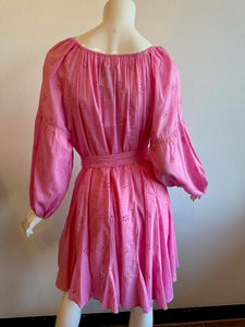 Velvet - Gracie Long Sleeve Eyelet Dress - Pink