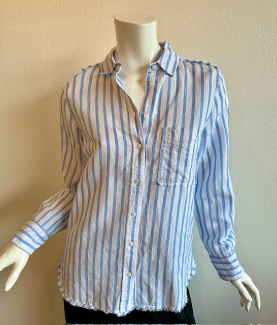 Melissa Nepton - Keny L/S Stripe Shirt Wide - Blu