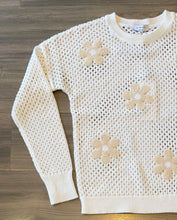 Load image into Gallery viewer, J Society - Open Stitch Flower Crew - White