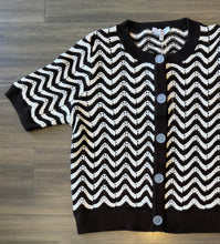 Load image into Gallery viewer, J Society - S/S Chevron Cardi - Chocolate
