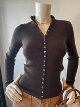 Load image into Gallery viewer, Sanctuary - High Neck Ribbed Cardigan - Espresso