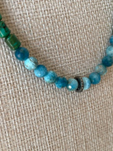 Load image into Gallery viewer, Cindy Urbach - Turquoise and Apatite Beaded Necklace with Diamond Rondell