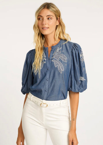 Caballero - Veira Top - Palm Chambray