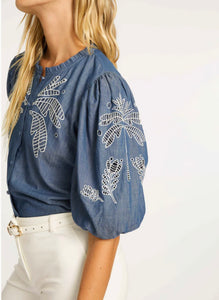 Caballero - Veira Top - Palm Chambray