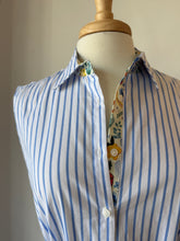 Load image into Gallery viewer, Shirty - Sloane Shirt Dress - White/Blue Stripe Floral