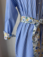 Load image into Gallery viewer, Shirty Luna Shirt Dress - Blue Stripe Floral