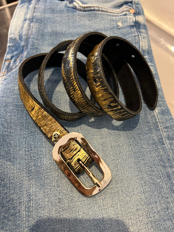 B. Belt - Janine Skinny - Black/Gold