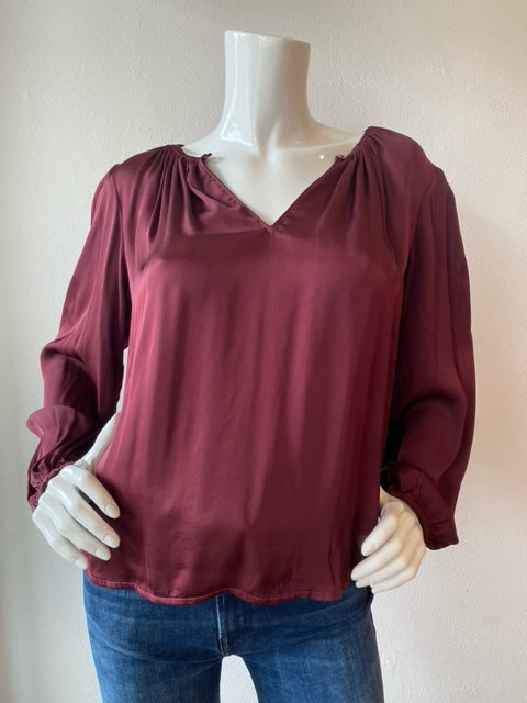 Velvet - Riana L/S Boho Top - Wild Berry