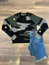 Load image into Gallery viewer, Brodie - Camo Smiley Crew Sweater - Black