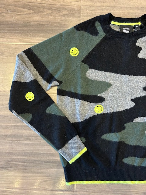 Brodie - Camo Smiley Crew Sweater - Black