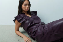 Load image into Gallery viewer, Melissa Nepton - Izma Faux Leather Top - Merlot