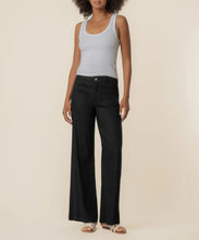 Load image into Gallery viewer, Kut from The Kloth - Meg High Rise Wide Straight Linen Pant - Black