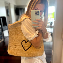 Load image into Gallery viewer, Kerri Rosenthal - Imperfect Heart Jute Tote - Beige