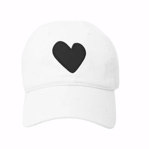 Kerri Rosenthal - Heart Patch Hat - White with Black