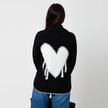 Load image into Gallery viewer, Kerri Rosenthal - Shawl Drippy Heart Cardi - Black &amp; White