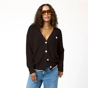 Kerri Rosenthal - Slouchy Cardigan Sweater - Black