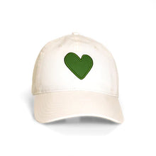 Load image into Gallery viewer, Kerri Rosenthal - Imperfect Heart Hat - Ecru/Green