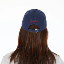 Load image into Gallery viewer, Kerri Rosenthal - Imperfect Heart Hat - Navy/Red