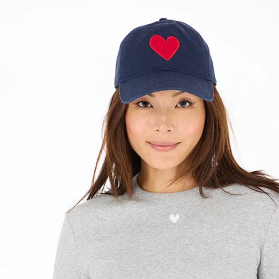 Kerri Rosenthal - Imperfect Heart Hat - Navy/Red