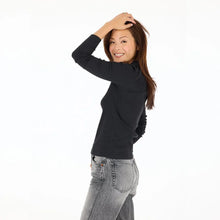 Load image into Gallery viewer, Kerri Rosenthal - Long Sleeve Rib Tee - Black