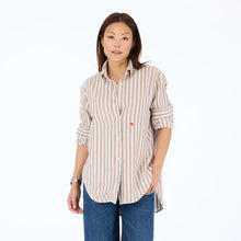 Load image into Gallery viewer, Kerri Rosenthal - Jack Stripe Flannel - Steel Blue/Brown Stripe