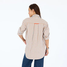Load image into Gallery viewer, Kerri Rosenthal - Jack Stripe Flannel - Steel Blue/Brown Stripe