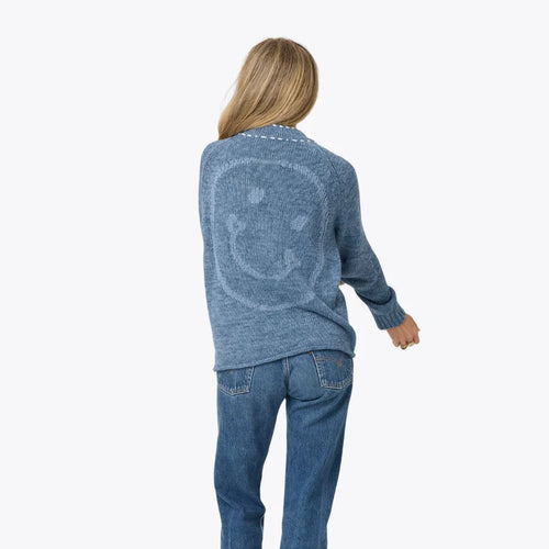 Kerri Rosenthal - Short Poppy Smiley Cardigan - Indigo Blue
