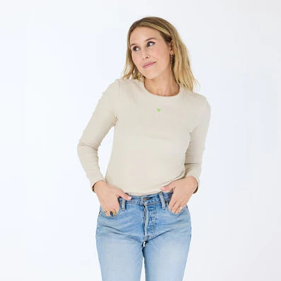 Kerri Rosenthal - Ribbed Long Sleeve Tee -Mushroom