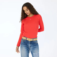 Load image into Gallery viewer, Kerri Rosenthal - Ribbed Long Sleeve Tee -Red