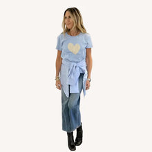Load image into Gallery viewer, Kerri Rosenthal - Suke Tee Imperfect Heart - French Blue/Latte