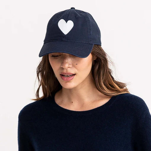 Kerri Rosenthal Heart Patch Baseball Hat - Indigo/White