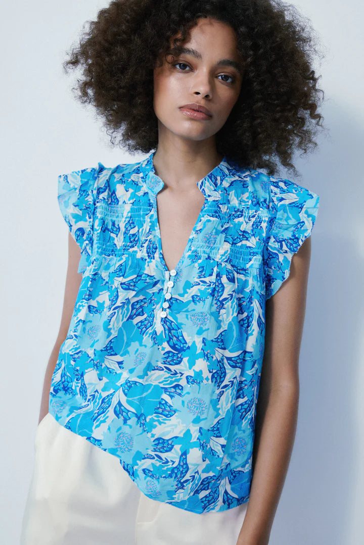 Melissa Nepton - Krystel Top - Blue Bloom